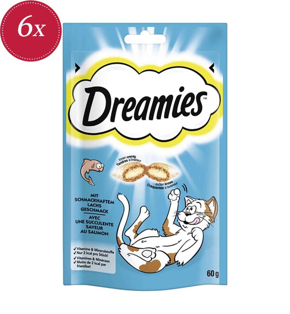 6x Dreamies™ - Bocconcini al gusto di salmone in bustine - 60 g
