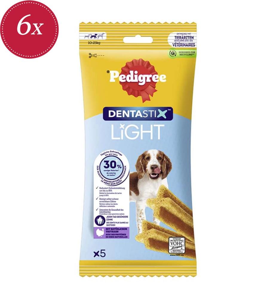 6x Bâtonnets dentaires LIGHT pour chiens moyens - 72 g