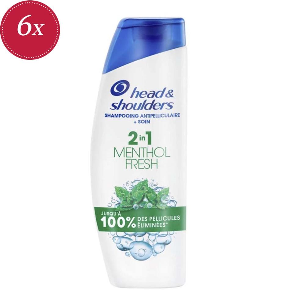 Lot de 6 Shampoings Head & Shoulders 2 en 1 Menthe Fraîche - 300 ml