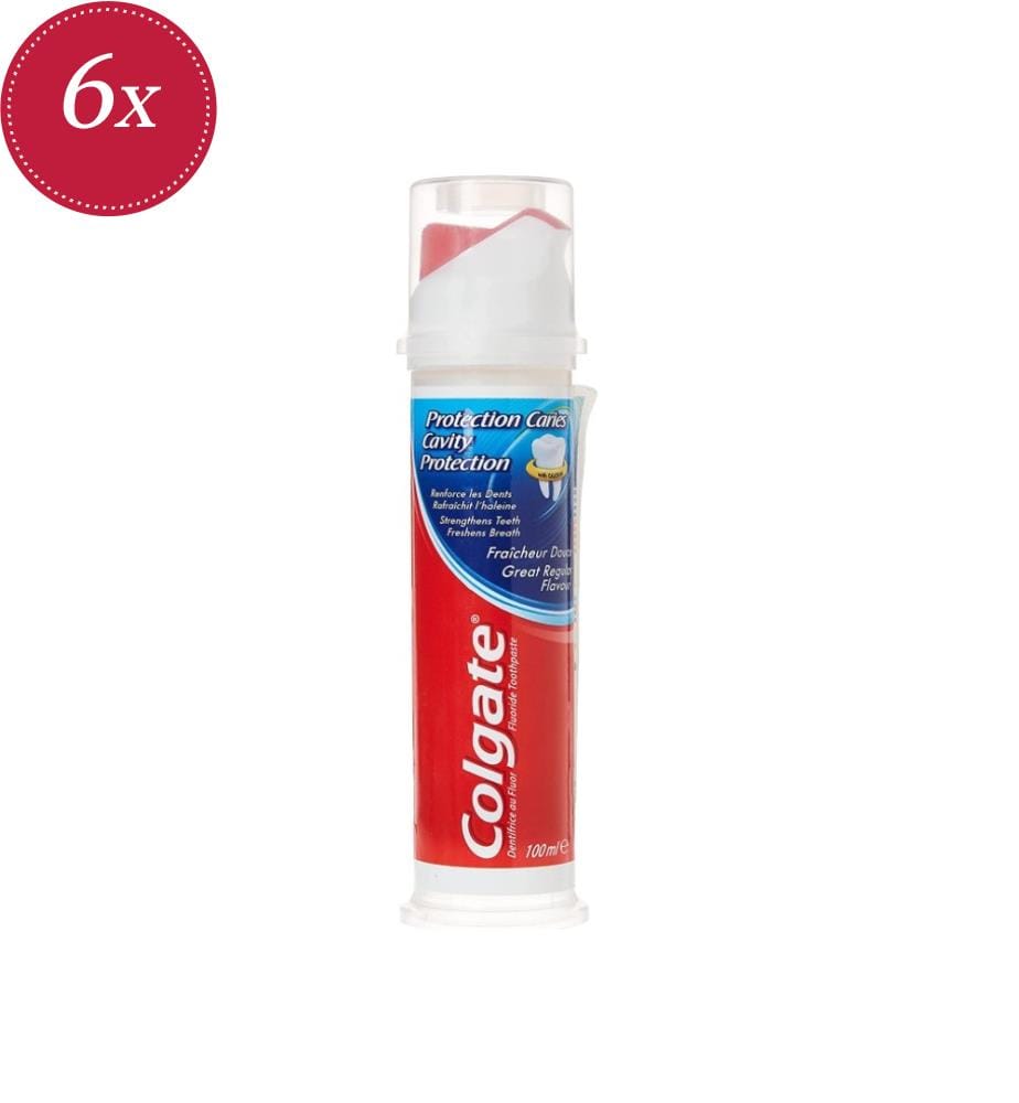 6 tubetti di dentifricio per adulti, 100 ml, con dosatore – Protezione contro la carie