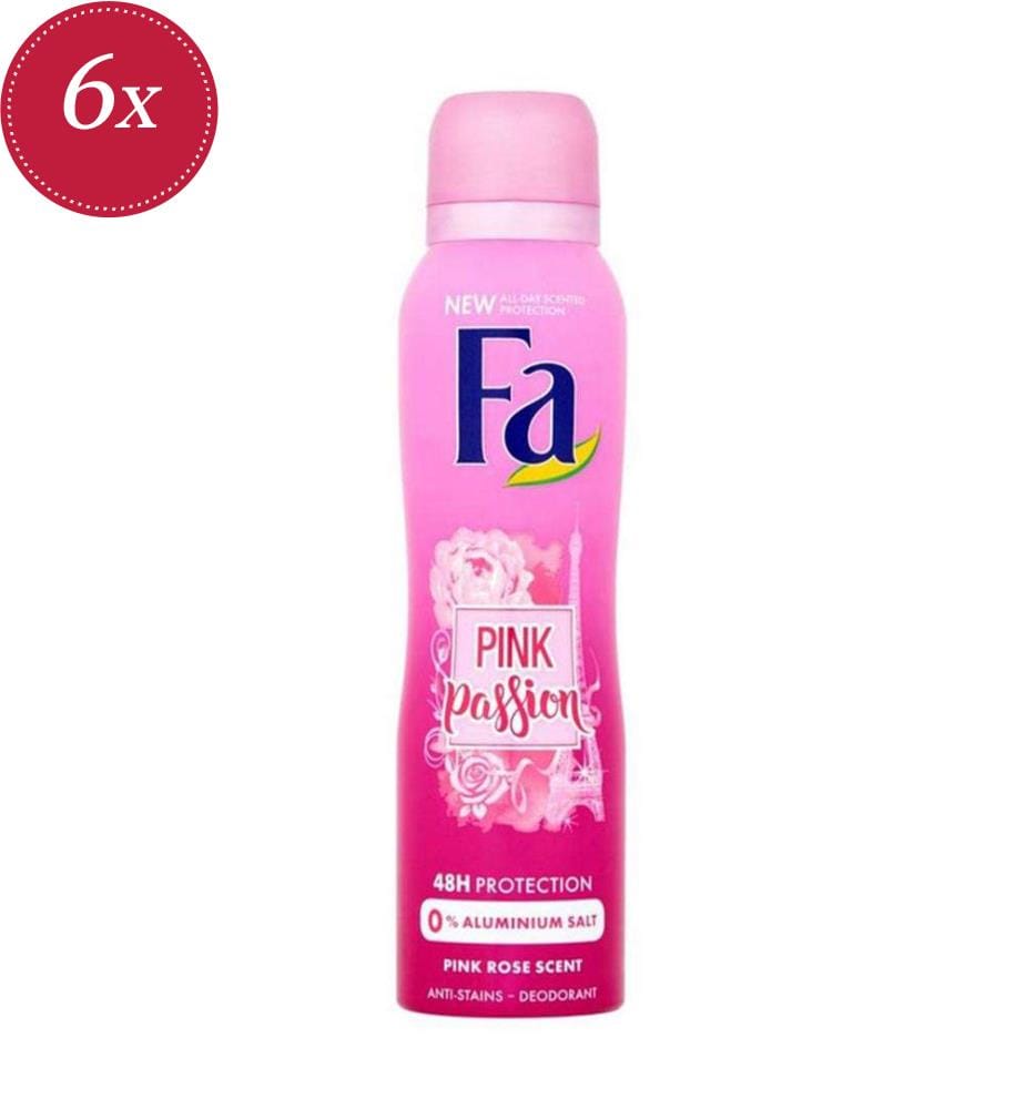 6x Deodorant-Spray 150 ml Pink Passion – 48 Stunden