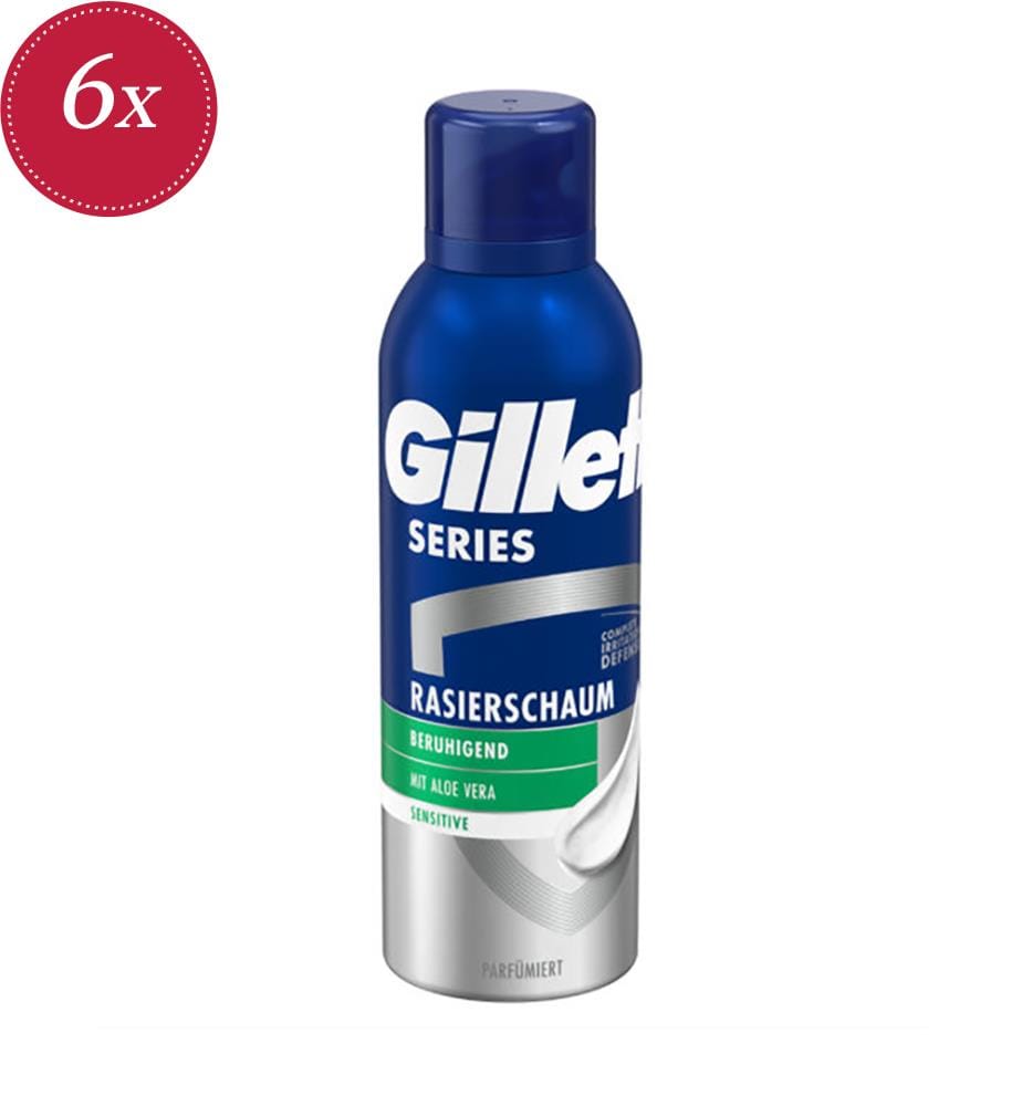 6x Rasierschaum 200 ml Sensitive – Aloe Vera