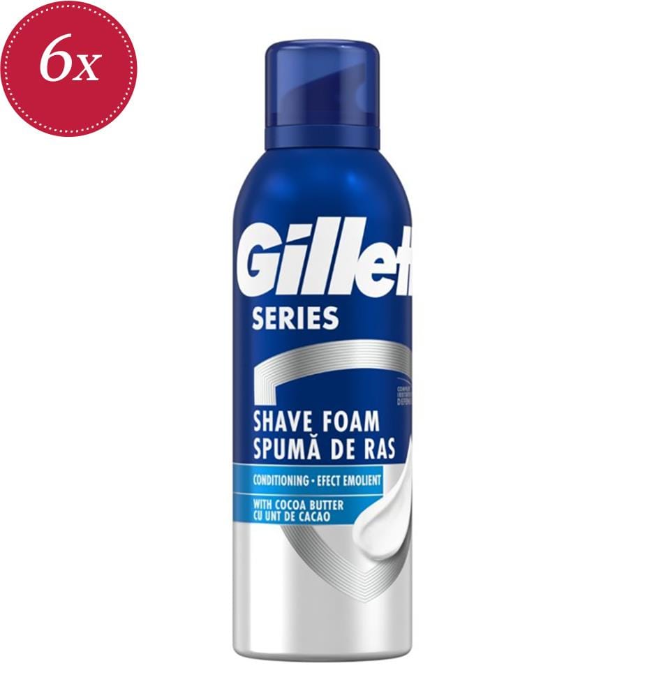 6x Series Rasierschaum 200 ml mit pflegender Wirkung – Kakaobutter