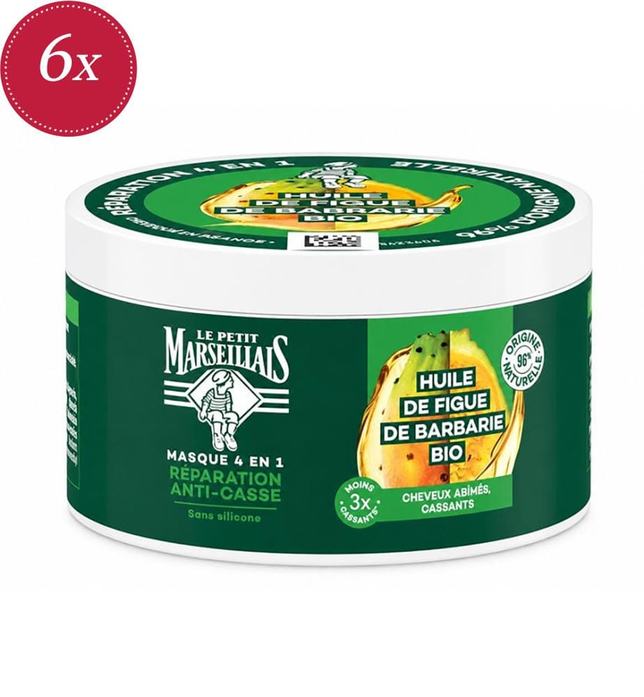 6 maschere per capelli da 300 ml con olio biologico di fico e fico d'India