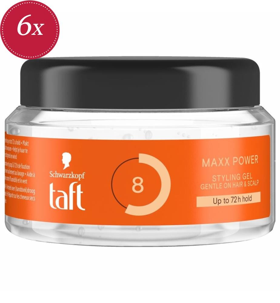 6 confezioni di gel per capelli da 250 ml Maxx Power – Tenuta 8
