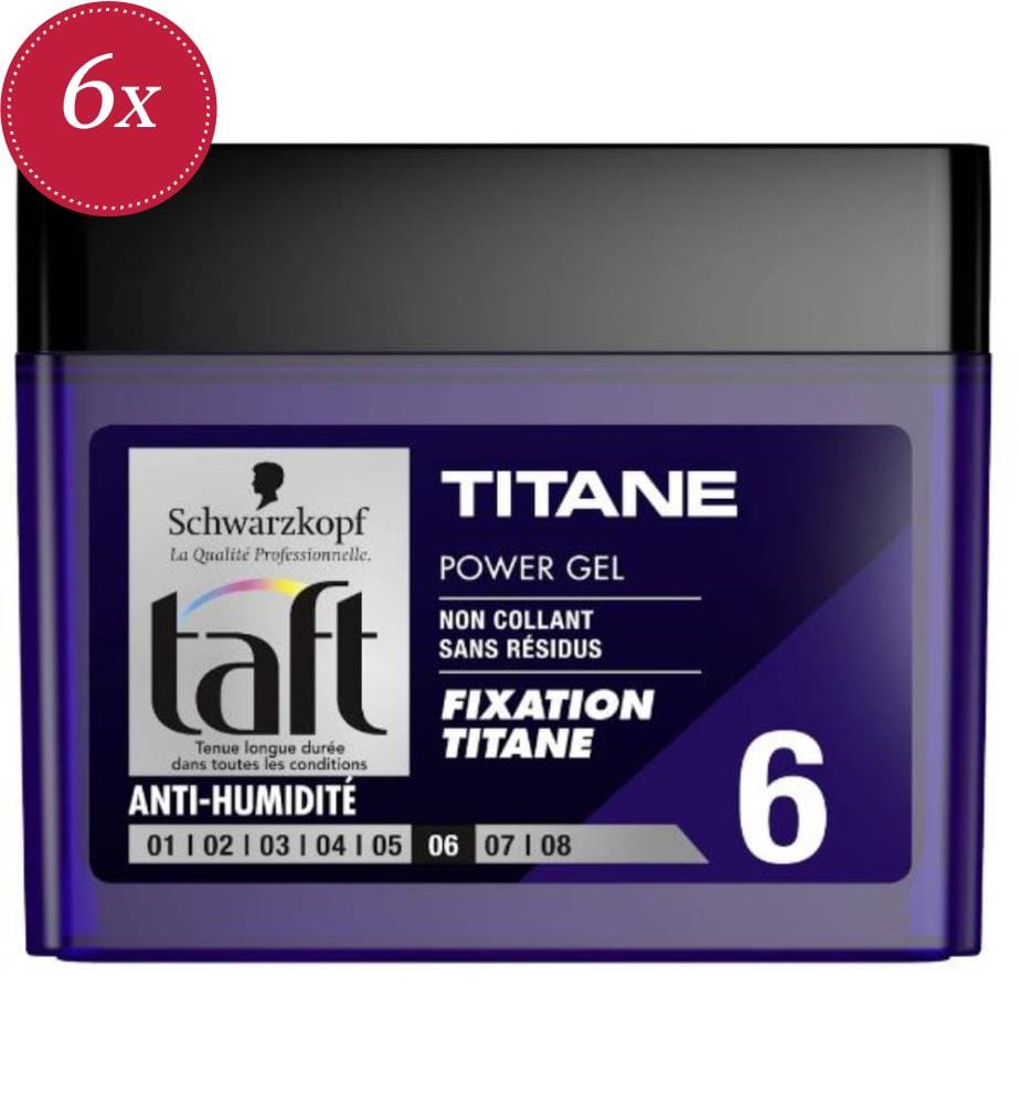 6 confezioni da 250 ml di gel per capelli Power Gel Cube Titane