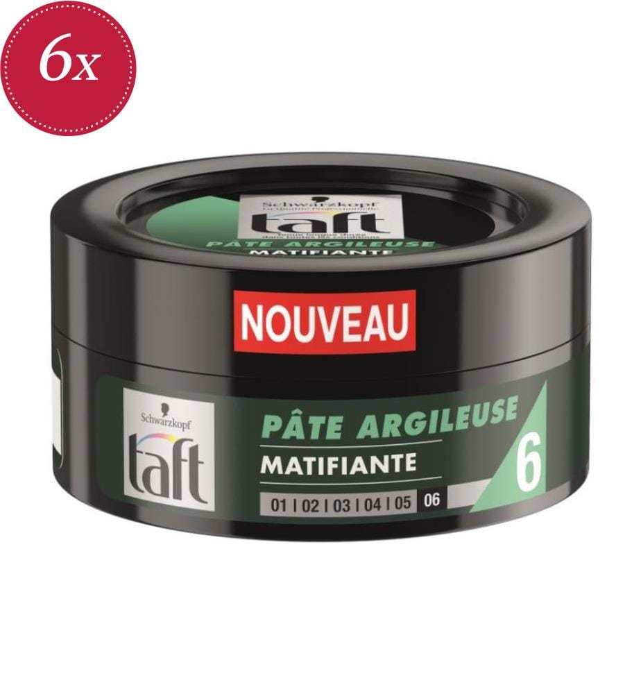 6 confezioni di cera per capelli da 75 ml 24H – argilla opacizzante – n. 5+