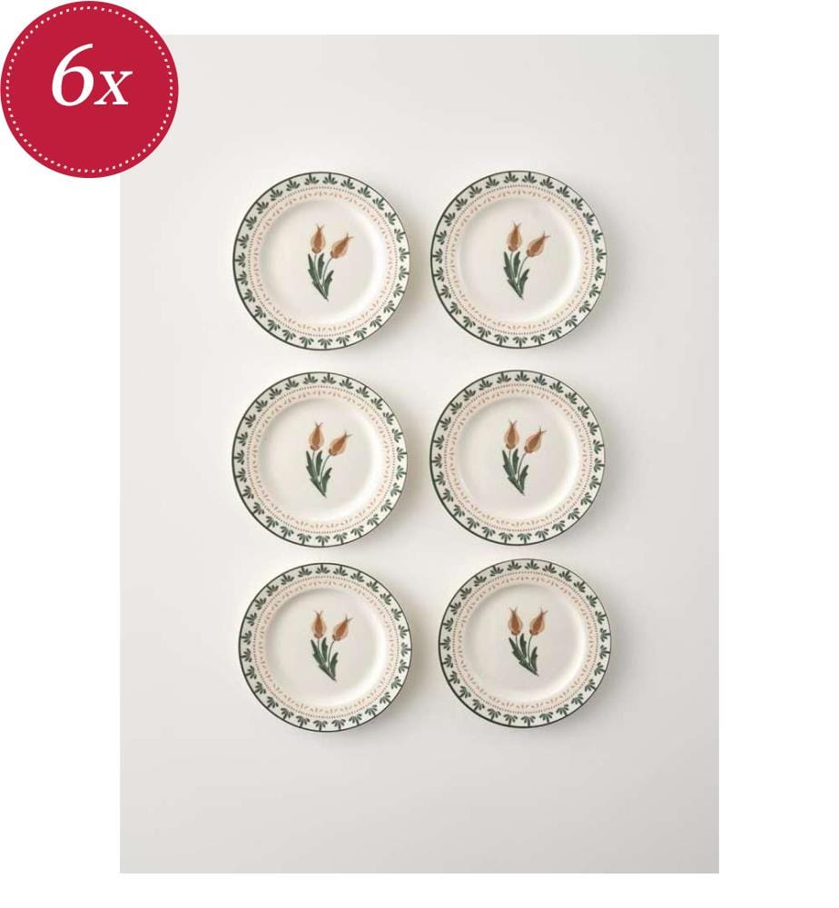 Set aus 6 Kuchentellern Tulip - Mehrfarbig