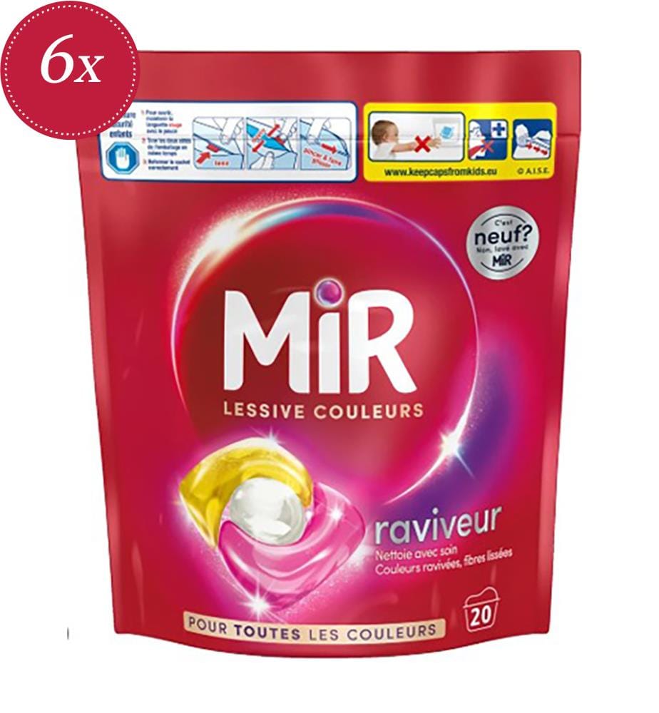 6 capsule di detersivo ravvivacolori – 270 g (20 lavaggi)
