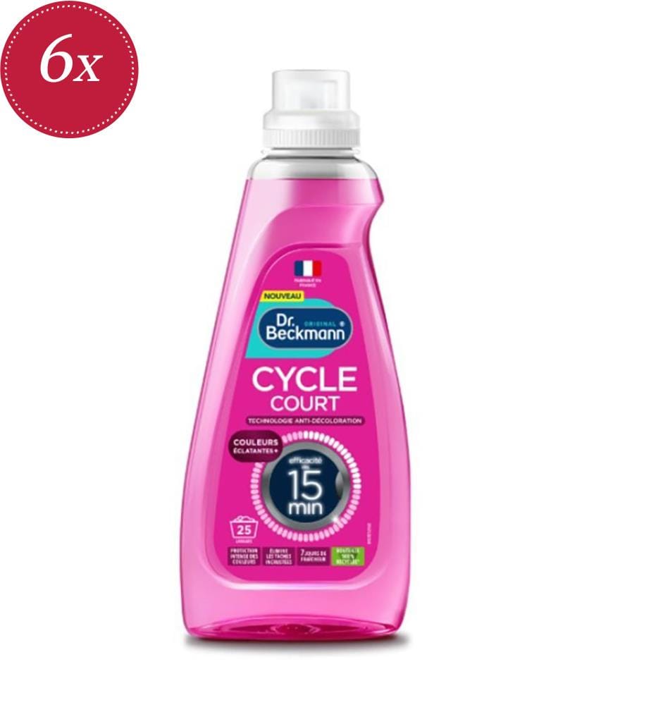 6 x Detersivo liquido per ciclo breve “Colori brillanti” – 800 ml (25 lavaggi)