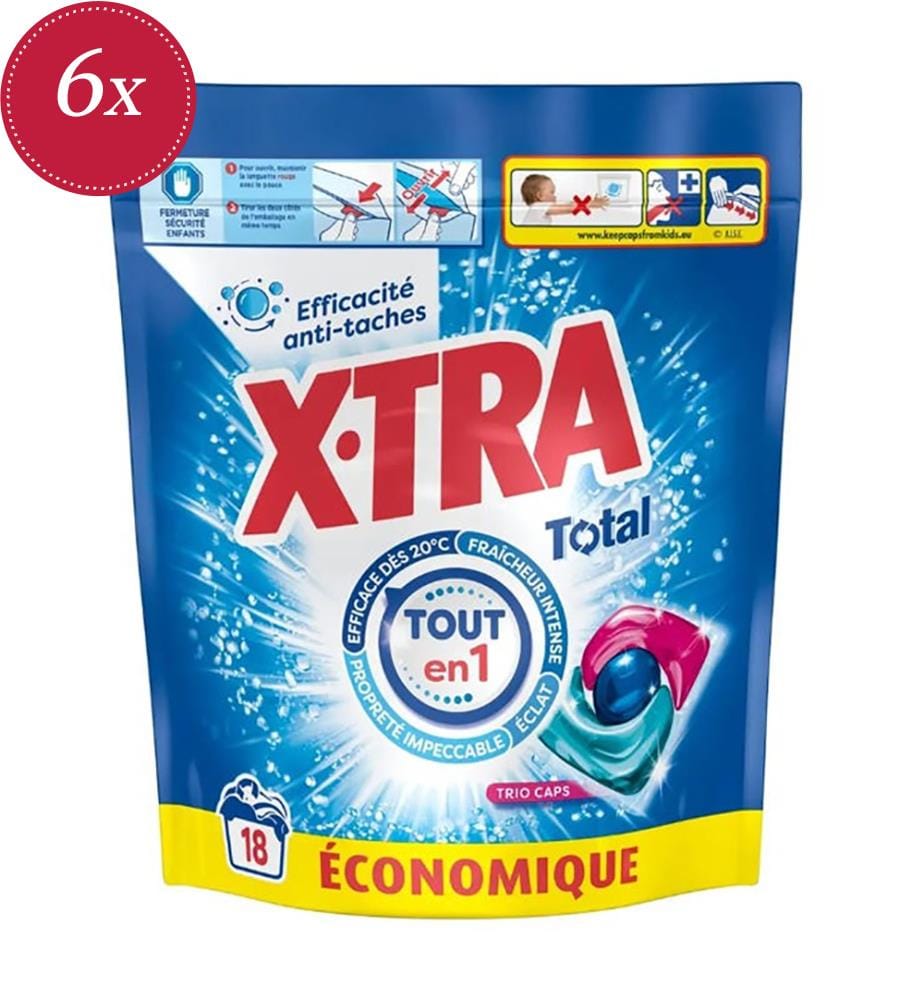 6 x Total 4+1 Trio Caps Laundry Detergent Pods – 216 g (18 Washes)