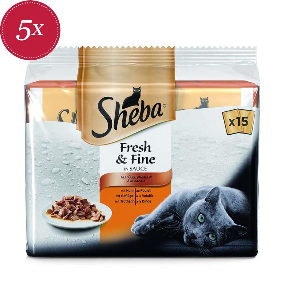 5x Sheba Fresh &amp ; Fine Variation Volaille sachet - 15x 50g