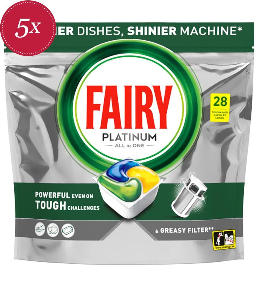 5er-Pack Maschinen-Tabletten 417 g Platinum All In One - 5 x 28 Tabletten