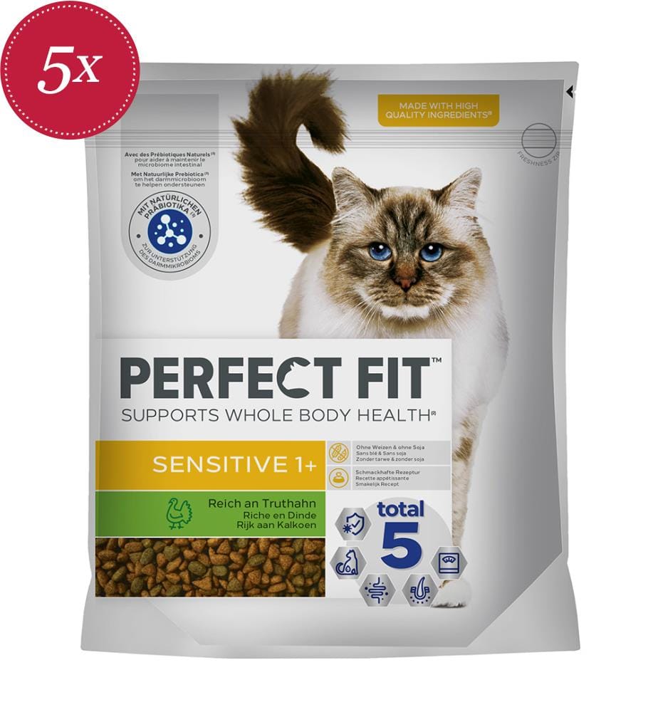 5x Perfect Fit Cat Sec Sensitive mit Truthahn - 1400 g