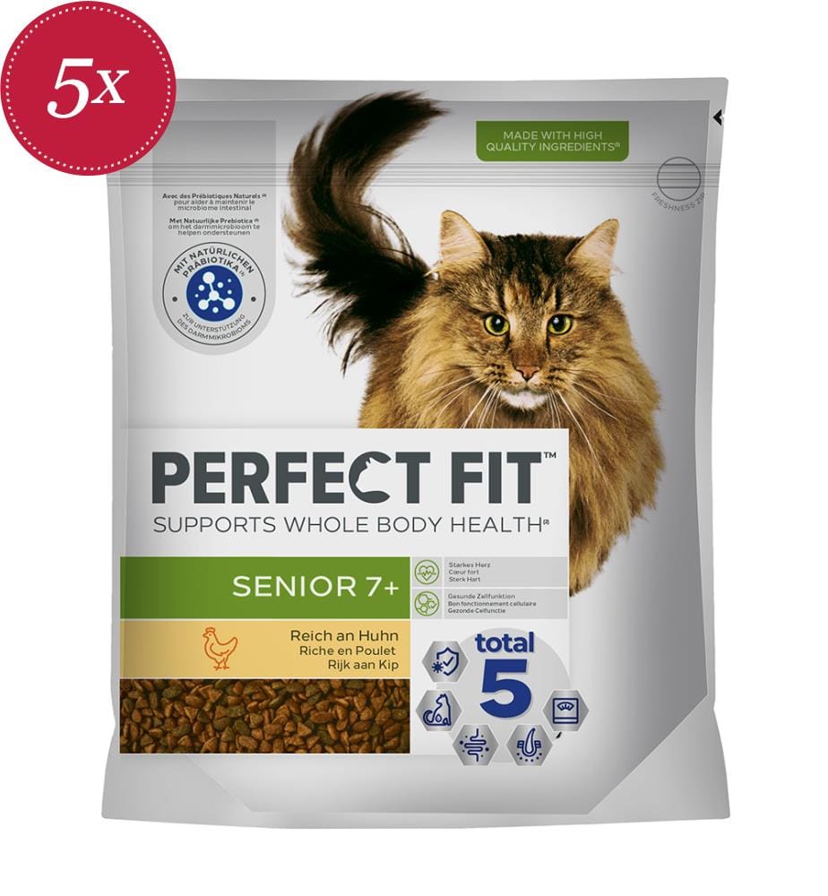 5x Perfect Fit Cat Senior 7+ Huhn - 1400 g