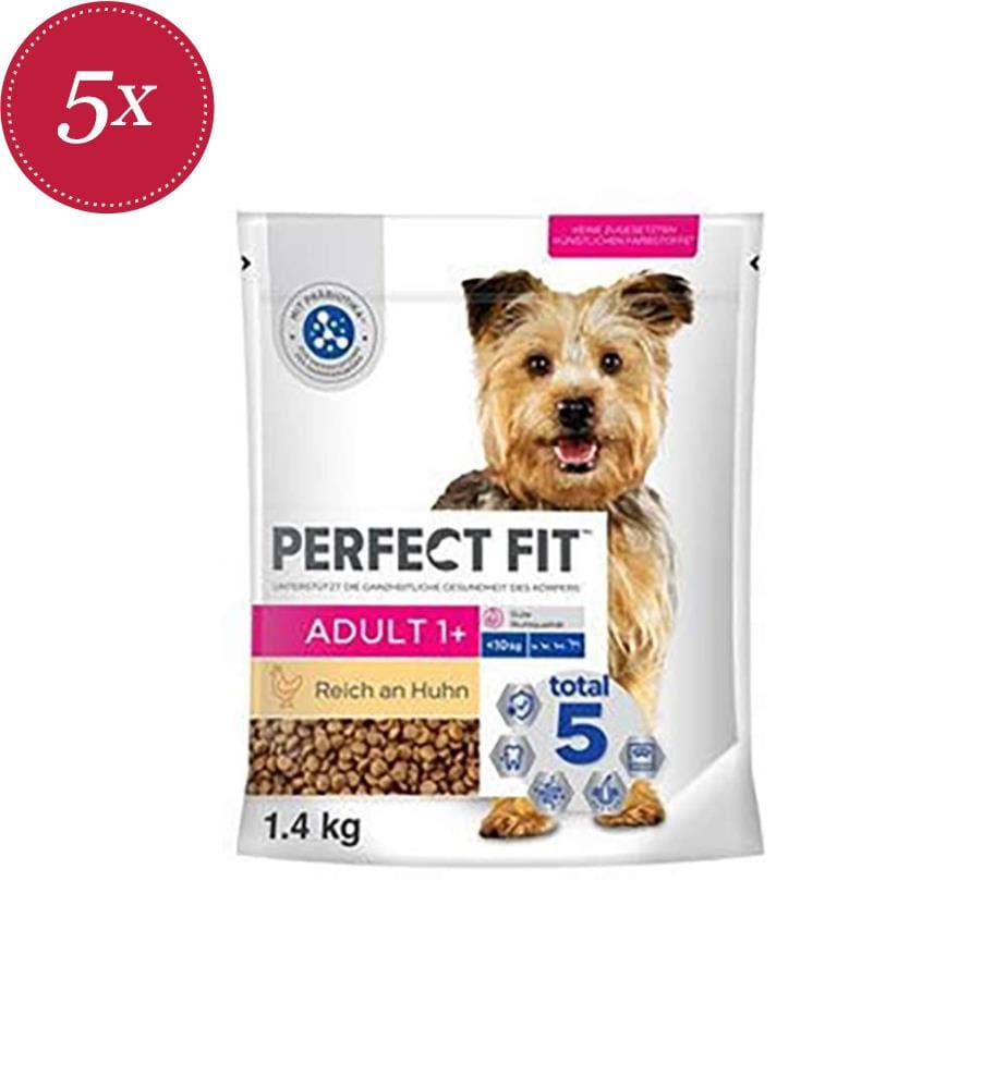 5x Hundefutter für Hunde unter 10 kg mit Huhn - 5x 1400 g