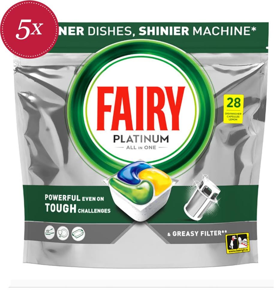 5 x Platinum Plus All-in-One-Geschirrspültabs – 417 g (28 Tabs)
