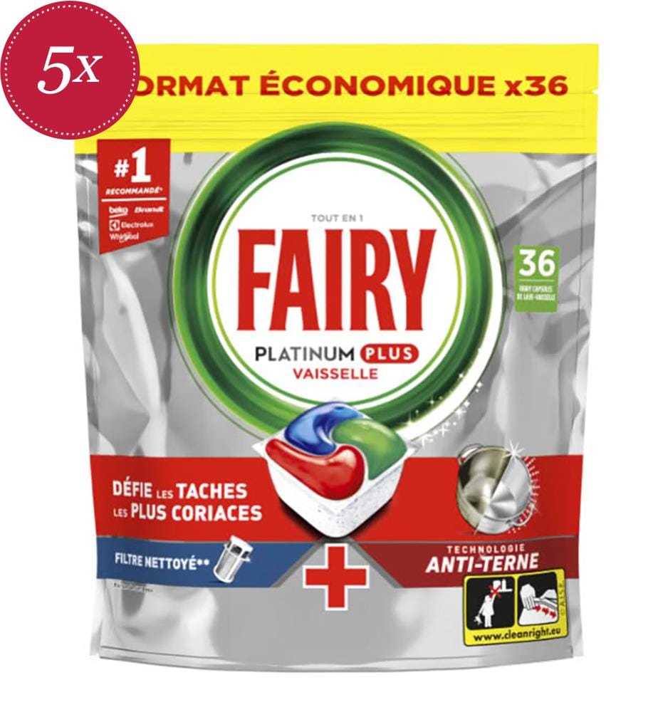 5 x Platinum Plus Dishwasher Tablets – 558 g (36 Tablets)