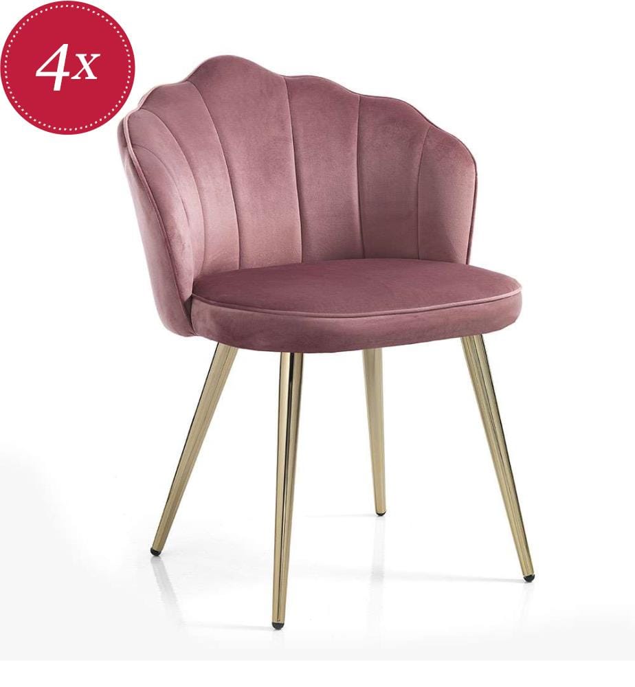 Tomasucci Set of 4 Shell Chairs - Pink | DeinDeal