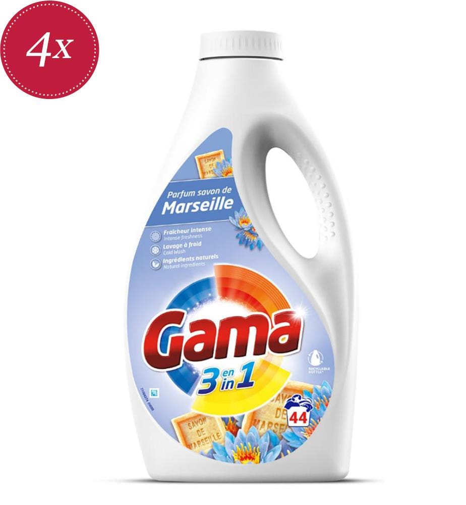 Lot de 4 Lessives Liquide - 1,98 L (44 Lavages)