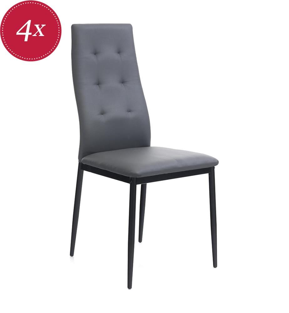 Lot de 4 Chaises - Gris