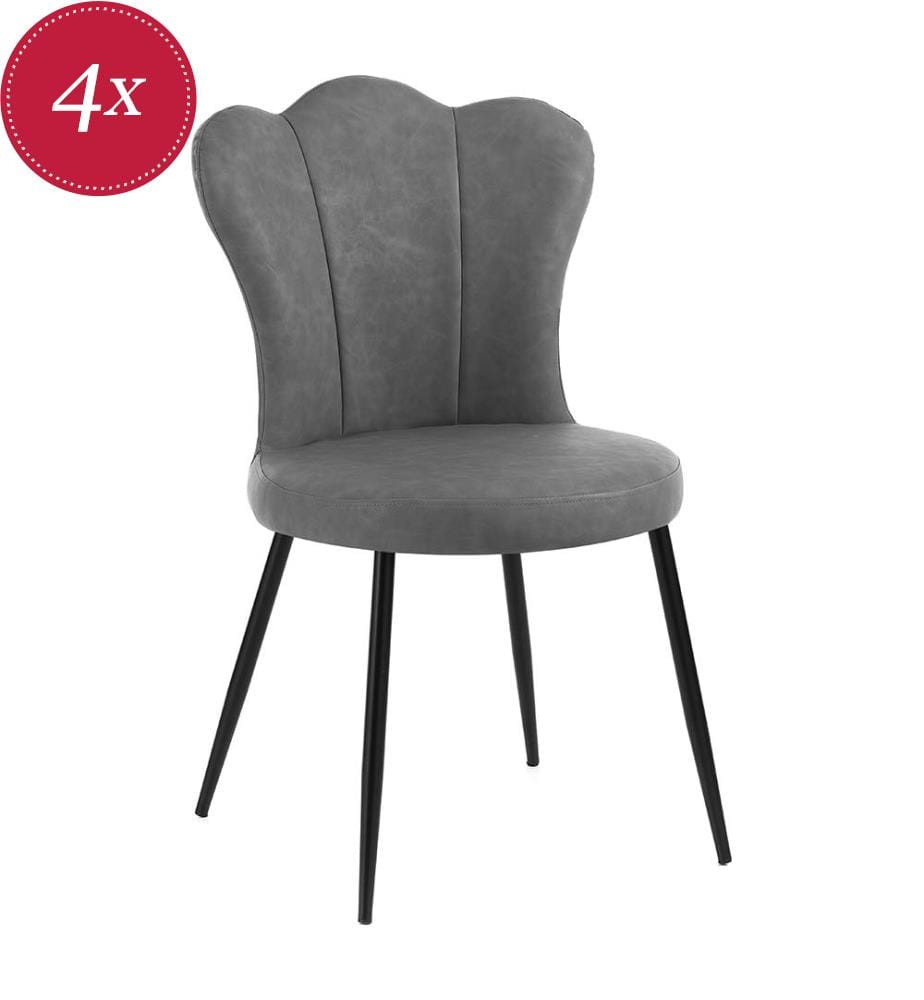 4er-Set Stühle - Grau