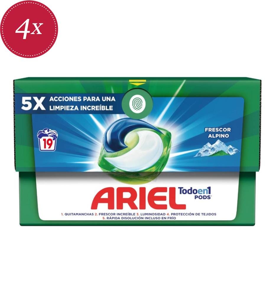 Set di 4 cialde di detersivo Fresh Alpine da 385,7 g - 19 lavaggi