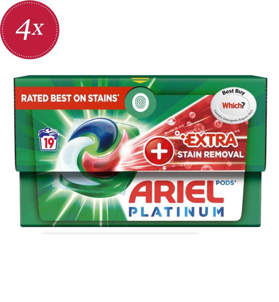 Set of 4 Pods 488.3g Platinum - Extra Stain Removal - 19 washes