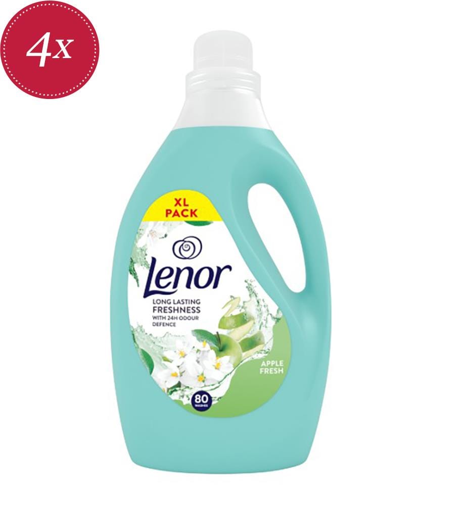 Set di 4 ammorbidenti Apple Fresh 80 lavaggi - 4 x 2,64 L