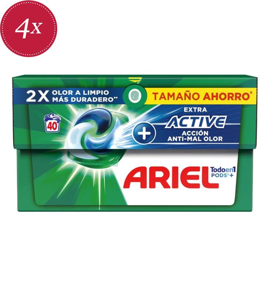 Lot de 4 Lessives Pods 944g Active - 40 Lavages