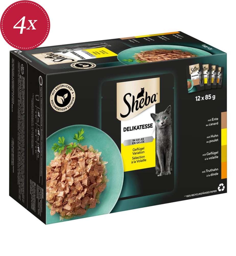 4x - Sheba® - Multipack volaille en gelée - 4x12x85g