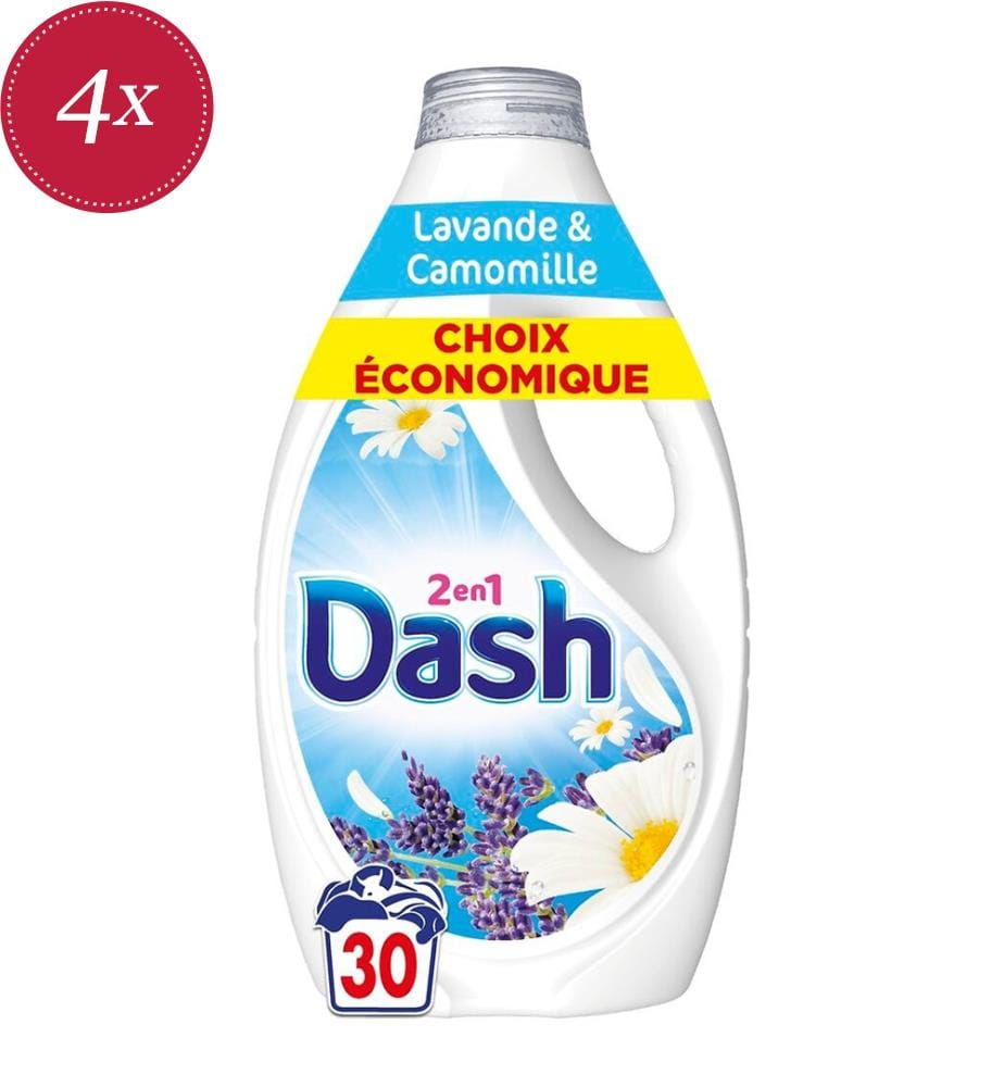 Lot de 4 Lessive 2 en 1 Lavande Camomille - 1,35 L