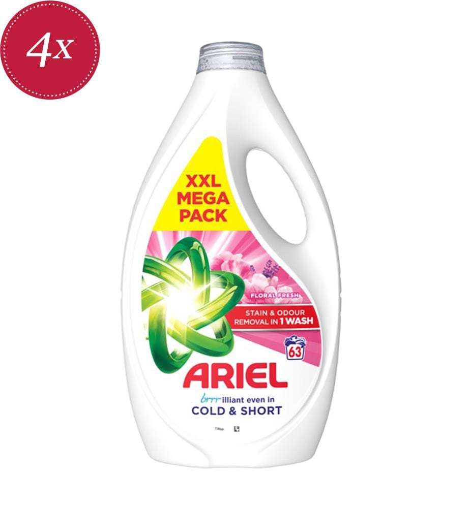4x Lessive liquide Floral Fresh - 1,953 L - 63 lavages
