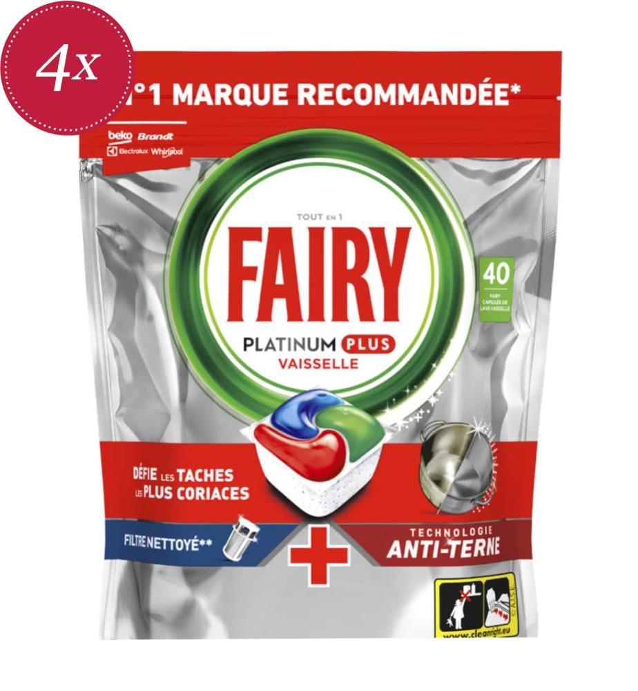Lot de 4 Tablettes Machine 620 g Platinium Plus - 4 x 40 Tablettes