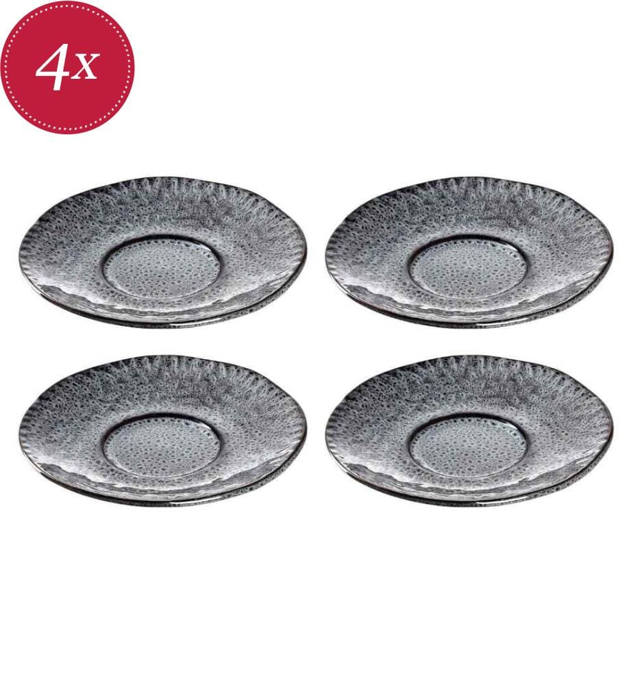 4er-Set Untertassen Ø 15 cm - Anthrazit