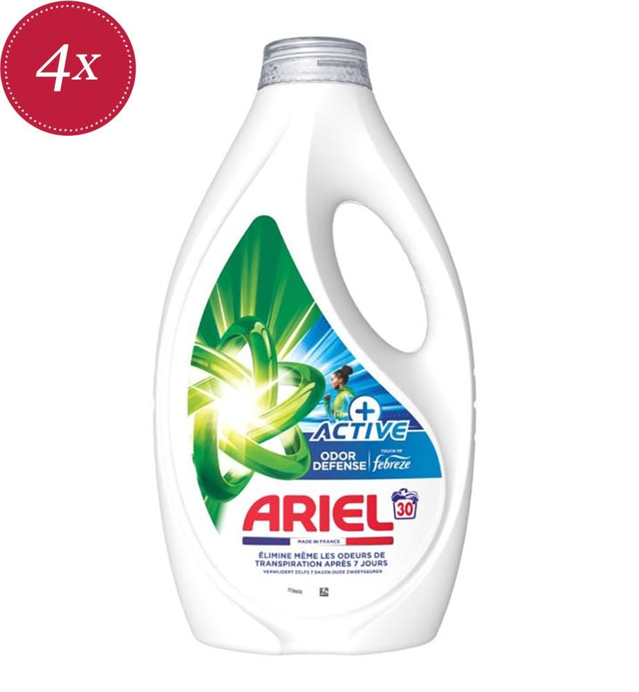 4 x Lessive Liquide Défense Active contre les Odeurs Touch of Febreze – 1,35 L