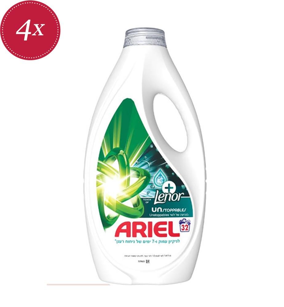 4 x Lessive Liquide Touch of Lenor – 1,44 L (32 Lavages)