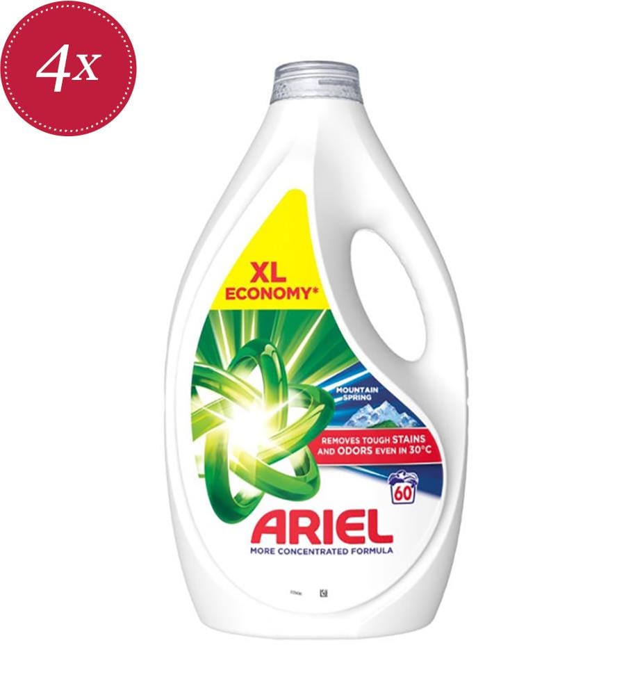 4 x Lessive Liquide Mountain Spring – 2,7 L (60 Lavages)