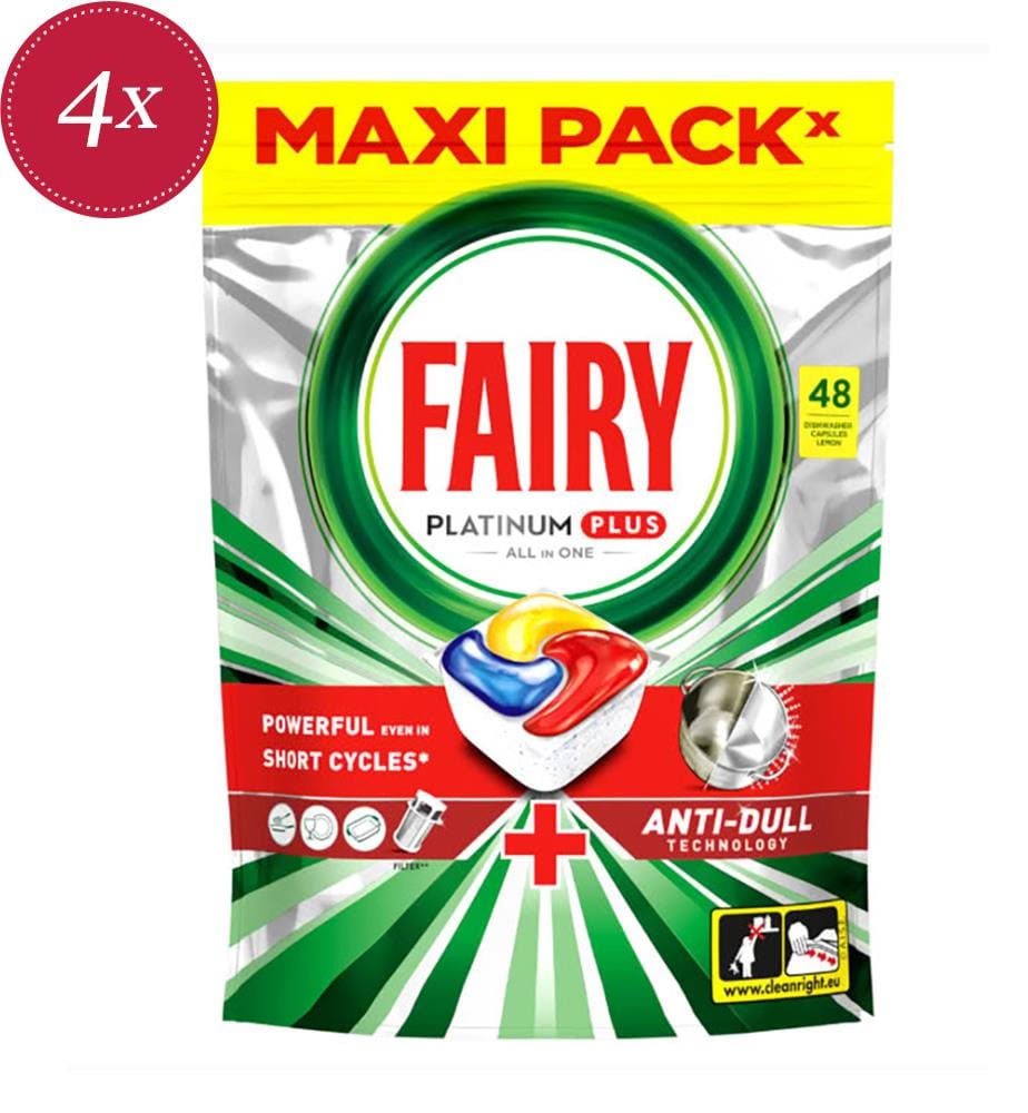 4 x Platinum All-in-One-Geschirrspültabs – 744 g (48 Tabs)