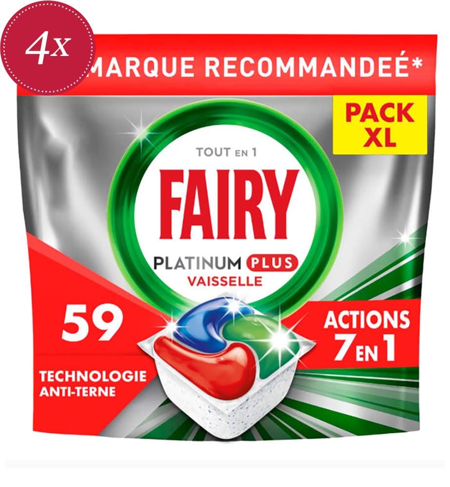4 x Platinum Plus 7-in-1-Geschirrspültabs – 915 g (59 Tabs)