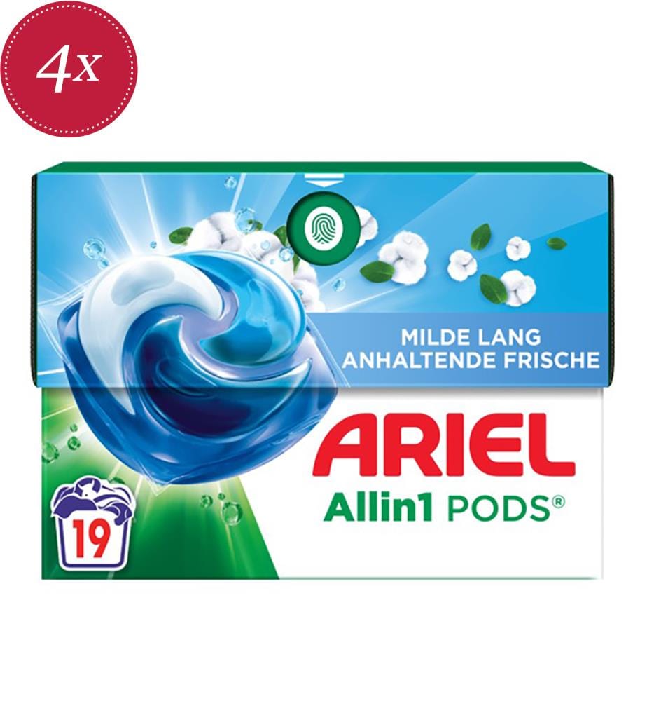 4 x Fresh Cotton Flower All-in-One Laundry Detergent Capsules – 19 Washes