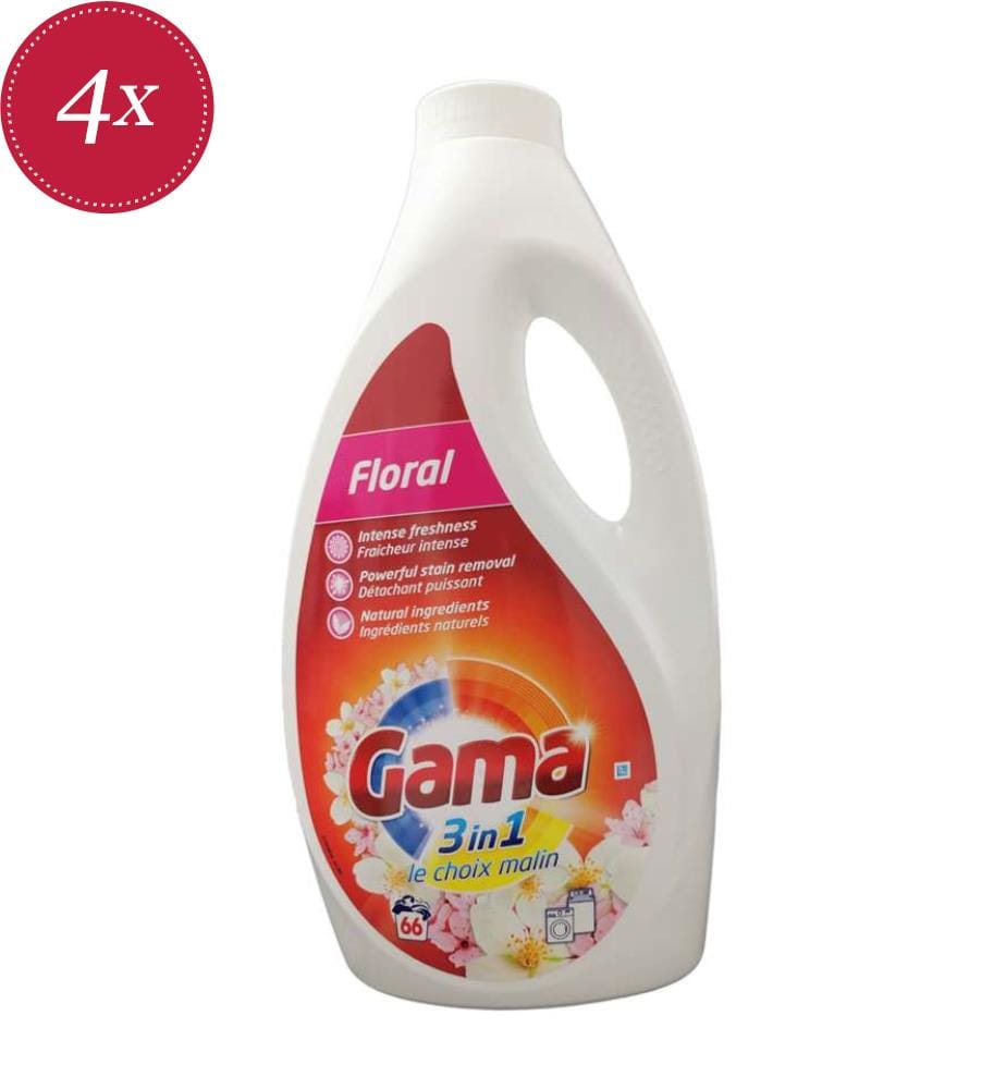 4 x 3-in-1 Floral Liquid Detergent – 3 L (66 Washes)