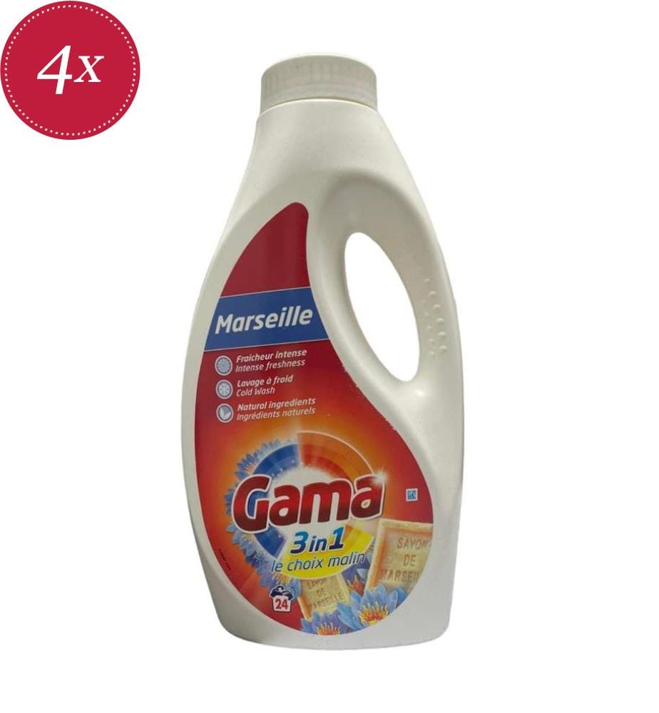 4 x 3-in-1 Marseille Liquid Detergent – 1.2 L (24 Washes)