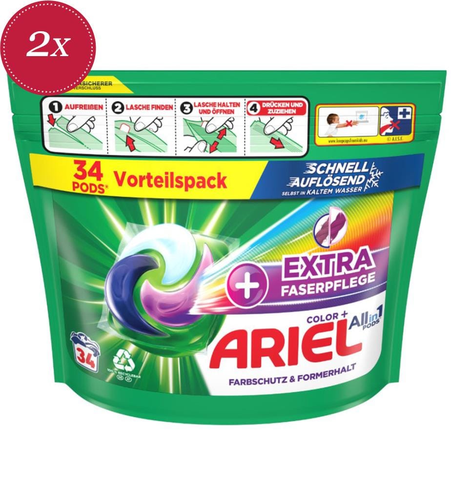 2 cialde di detersivo All in 1 Color+ da 727,6 g - 2 x 34 lavaggi