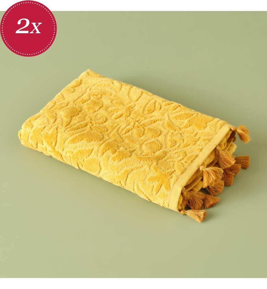 Serviette Jolia 2 pièces 30x30 cm - Jaune
