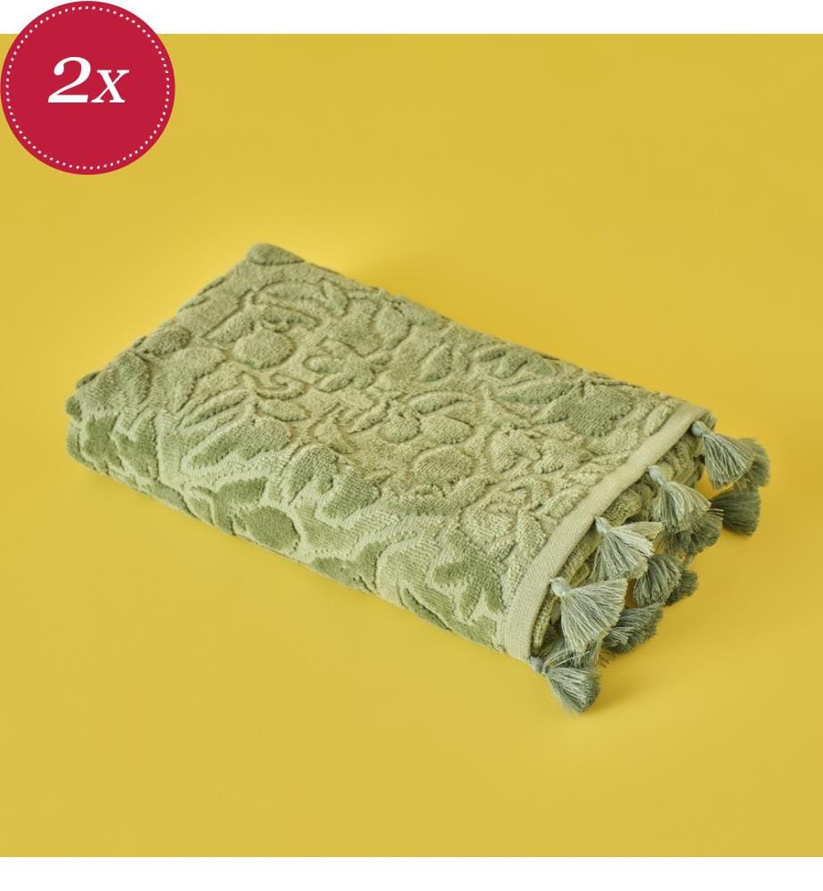 Serviette Jolia 2 pièces 30x30 cm - Vert