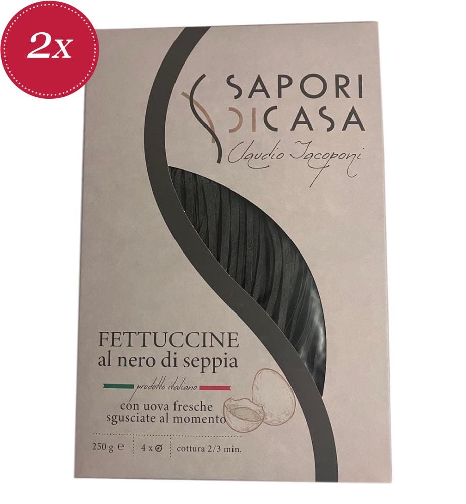 Fettuccine Al Nero di Seppia Sapori di Casa - 2 x 250 g