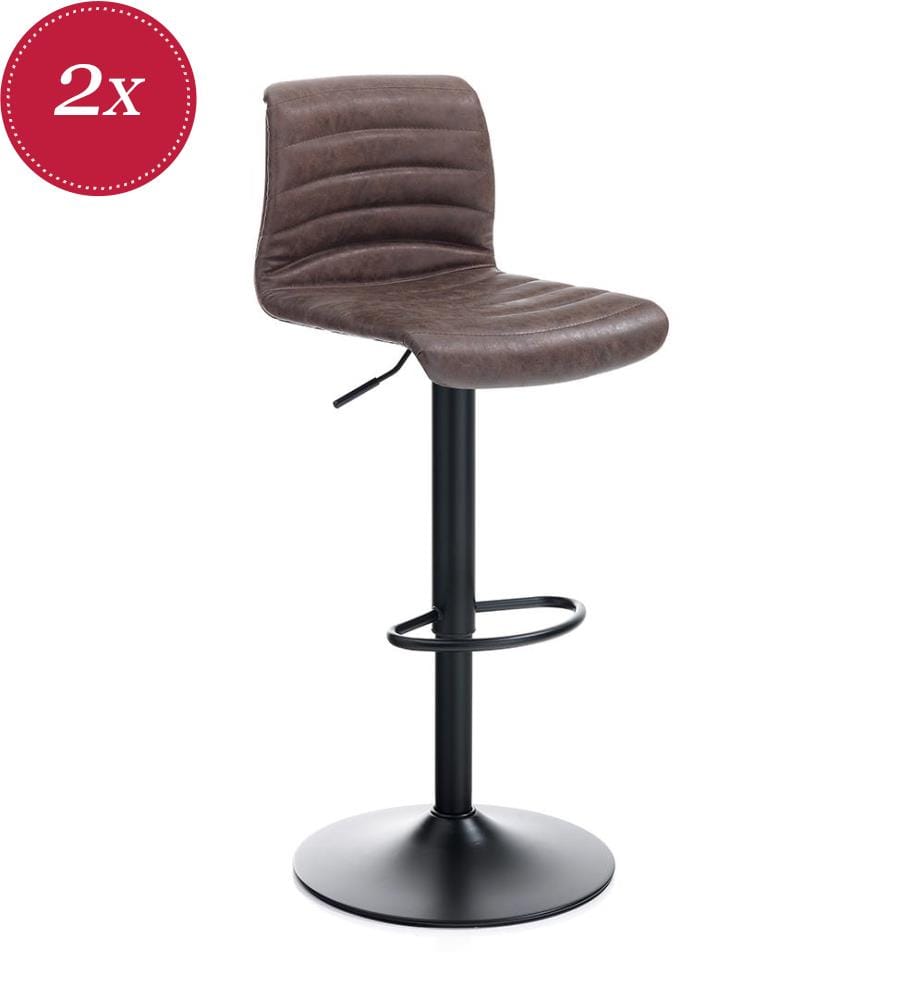 Garbo Barhocker 2er-Set - Braun