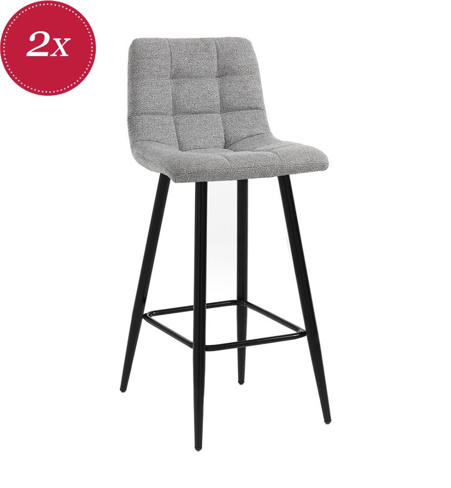 2er-Set Barhocker Toffee Light - Grau
