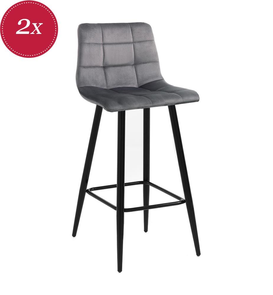 2er-Set Barhocker Toffee - Grau